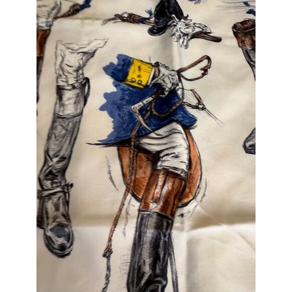 VTG Hermès Scarf “Propos de Bottes” Xavier De Poret Equestrian 34" Silk read HTF - Picture 15 of 16